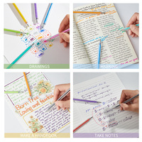 Nouveaux stylos gel pailletés multicolores 18 couleurs, en plastique, unisexes, pour enfants, étudiants, bureau, école, pointe fine 1,0 mm, marqueurs pour journal