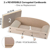 Canapé pour chat en feutre OEM en gros, chaise longue extra large, lit pour chat, griffoir résistant à l'usure, griffoir en carton pour chat