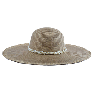 Phụ Nữ Của Rơm Mũ Rộng Brim Có Thể Gập Lại Mùa Hè Mặt Trời Bảo Vệ Bãi Biển Hat Voile Và Ngọc Trai Ban Nhạc - Product Image 6