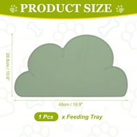 Tapis d'alimentation pour animaux de compagnie en silicone en forme de nuage gris clair