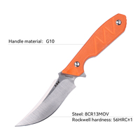 Chine Custom Made Sanrenmu S755-4 HUNTER couteau de chasse kydex gaine Orange G10 poignée extérieur tactique survie couteau droit