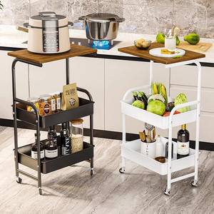 Chariot de rangement à 3 étagères pour légumes, fruits, collations, livres – Idéal <span class=keywords><strong>cuisine</strong></span> et salon – Pratique pour le rangement domestique - Product Image 6