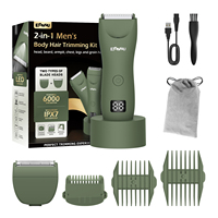 Tondeuse corporelle 2-en-1 pour hommes et femmes, étanche, pour maillot de bain et zone intime, lame en céramique, kit de toilettage rechargeable par USB