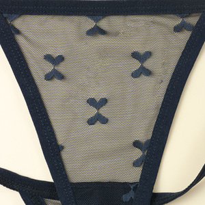 En gros Lingerie féminine : Culotte string en maille transparente à fines bretelles, taille basse, sexy, respirante - Product Image 3