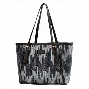 Sac à main pour femme en cuir PU grande capacité nouveau design bicolore contrasté 2025 - Product Image 2