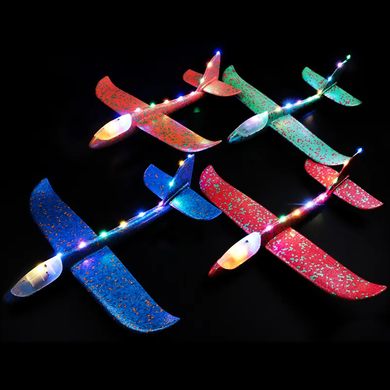 Luminous large plane games flying toys for Kids playing outdoor Manual Throwing Foam Plane Hot sale in each country