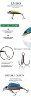 Leurre Minnow LUTAC 42mm 4.2g, Hameçon Origin, Nage Stable, pour Eau Douce et Salée, Fournisseur d'Usine, Prise en Charge OEM ODM