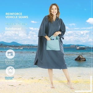 Toalla <span class=keywords><strong>Poncho</strong></span> de Microfibra Ligera para Playa y <span class=keywords><strong>Surf</strong></span> para Adultos, con Bolsillo Delantero, Secado Rápido, para Buceo, Natación y Cambio de Ropa - Product Image 4