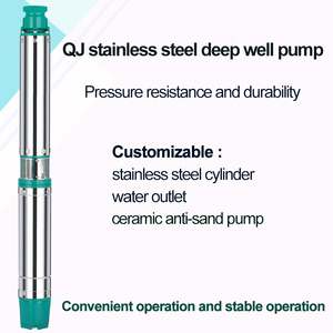 Single Phase <b>Submersible</b> Borehole Deep Well <b>Pump</b> for Irrigation Well Use Water Supply 90QJD3-38/10-0.6 Well <b>Pump</b> Large Flow <b>Pump</b> - Product Image 1