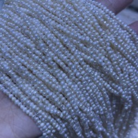 Perles de culture d'eau douce naturelles blanches, forme pomme de terre, taille mini 2-2,5 mm, en fil, rares