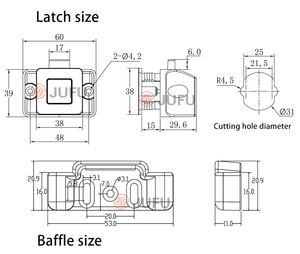 ZEXI Verrou à bouton carré en alliage de zinc pour armoire, loquet de <span class=keywords><strong>porte</strong></span> sans clé à bouton-poussoir pour <span class=keywords><strong>camping</strong></span>-<span class=keywords><strong>car</strong></span>, caravane, bateau - Product Image 5