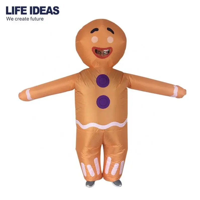Cheap Price Inflatable Gingerbread Man Mascot Christmas Costume For Adult