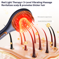 Brosse de massage électrique pour cuir chevelu à 3 vitesses avec applicateur d'huile, thérapie par lumière rouge personnalisée en gros, peigne de massage pour la croissance des cheveux