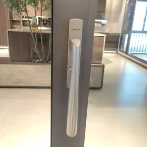 Porte di sicurezza in stile grande pannello di vetro con doppi vetri porte e finestre in alluminio resistente in acciaio inossidabile porta moderna personalizzata