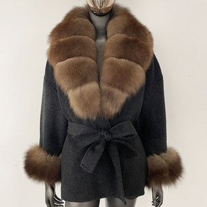 <span class=keywords><strong>Giacca</strong></span> Invernale OFTBUY con Cintura e Tasche <span class=keywords><strong>in</strong></span> Vera Pelliccia di Volpe Naturale Misto <span class=keywords><strong>Lana</strong></span> Morbida Cappotto di Lusso <span class=keywords><strong>da</strong></span> <span class=keywords><strong>Donna</strong></span> <span class=keywords><strong>in</strong></span> <span class=keywords><strong>Lana</strong></span> e Cashmere - Product Image 5
