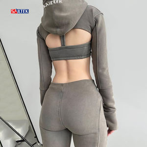 Seksi kadınlar <span class=keywords><strong>giyim</strong></span> setleri toptan <span class=keywords><strong>trend</strong></span> örgü 3 parça Set özel örme üç parçalı Backless üstler ve pantolonlar Set - Product Image 2
