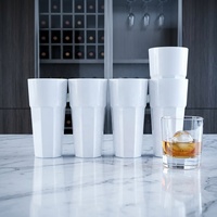 Gobelets octogonaux en plastique de 420 ml, personnalisables, réutilisables, pour toutes les occasions