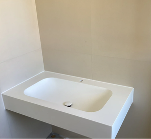 Интегрированная современная тумба для ванной с мраморной квадратной раковиной, бесшовная, настенная, с легкой очисткой - Product Image 2