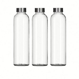 Bouteille d'eau de camping en verre borosilicate transparent haute qualité avec logo personnalisé, écologique, résistante à l'ébullition, avec revêtement anti-corrosion - Product Image 1