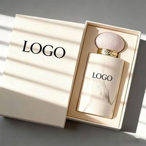 Wholesale Super Popular Frosted White Glass Perfume Bottles 100ml with White Dome Cap & Cylindrical <b>Gift</b> <b>Box</b> - Product Image 2