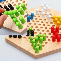 Dames chinoises Montessori jeu de stratégie en bois Tangram jouet d'apprentissage précoce échecs volants pour enfants échecs en bois