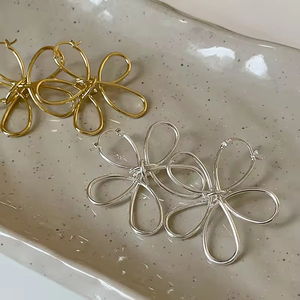 High Quality Wholesale Fashion Jewelry 925 Sterling <b>Silver</b> <b>Big</b> Flower Gold Plated Stud <b>Earring</b> Jewelry for Women - Product Image 4