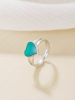 Bague d'éternité en acier inoxydable pour femme changement d'humeur couleur coeur cadeau Style classique pour fiançailles ou fête unisexe