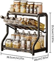 Support de rangement multifonctionnel moderne en acier au carbone thermolaqué à 3 niveaux pour pots à épices, idéal pour la cuisine