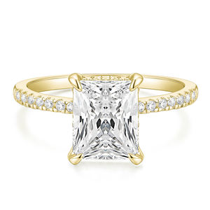 Somen 4CT Kupfer ring Frauen Radiant Cut Zirkonia Verlobung Ehering CZ Versprechen Jubiläums ring Größe 3-12 - Product Image 1