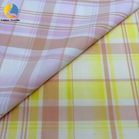 Tissu à carreaux en coton 100% teint en fil, couleur pastel, doux et tissé, pour chemisiers, robes et ensembles de literie pour femmes