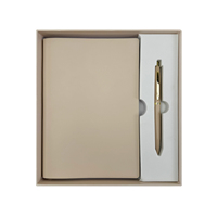 Cahier d'exercice scolaire personnalisable coffret cadeau couverture souple Journal en cuir PU avec stylo reliure thermique et fil à coudre