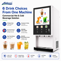 Commerciële instant drankenautomaat 58TL-6-C, 3 poederreservoirs, 6 smaken, compressor koeling, 10 kopjes/min drankenautomaat