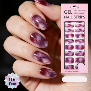 Bandes d'Ongles en Gel Auto-Adhésives Motif Écaille de Tortue Ambrée Automne, Faciles à Appliquer et à Retirer, Sans UV, Autocollants Wraps Gel Ongles - Product Image 3