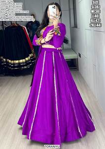 Toraniyu Designer traditionnel cousu Lehenga Choli fête porter Gamthi vrai miroir demi Kodi travail fantaisie Patta pur rayonne coton - Product Image 2