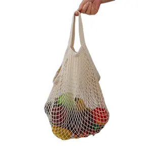 reusable cotton mesh produce bag cotton mesh grocery net bag for vegetable oem cotton mesh laundry bags