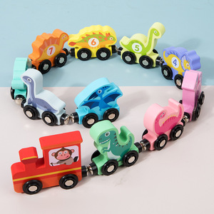 Wooden Preschool Dinosaur <strong>Train</strong> Game Toy <strong>Magnet</strong> Dinosaur <strong>Train</strong> Sets Wooden Magnetic <strong>Train</strong> - Product Image 1