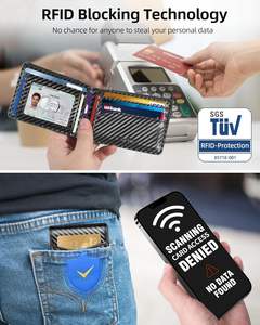 กระเป๋าสตางค์มินิมอลสำหรับผู้ชาย พร้อมฟังก์ชันติดตามกระเป๋า ป้องกันการโจรกรรมด้วย RFID ช่องใส่บัตรเครดิต 10 ช่อง ดีไซน์บางเฉียบ ผลิตจากไมโครไฟเบอร์ - Product Image 2