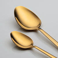 Custom High Quality Kitchen Gold Cutlery Set Dishwasher Safe Flatware 410 Stainless Steel 5PCS Luxury Silverware for Restaurant