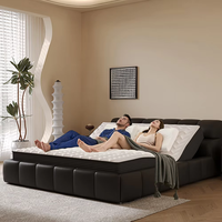 Lit en cuir bouffant chambre à coucher principale lit de mariage Double King Size 2 M lit en cuir minimaliste italien intelligent électrique double