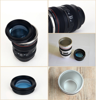 Mode souvenir à la mode drôle camping en plein air blanc noir 400ml DSLR caméra forme de lentille tasse à café, tasse de caméra, tasse de voyage d'appareil photo