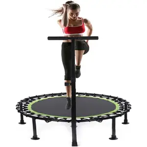 Kapalı elastik yuvarlak trambolin kolu ile spor salonu ekipmanları mini trambolin spor atlama