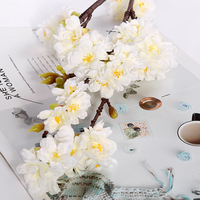 Nouvelles branches de fleurs de cerisier en soie en gros, 4 branches, fleurs de cerisier artificielles pour la décoration d'événements de mariage