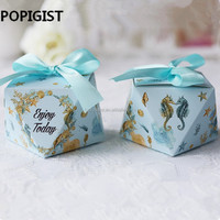 Nouvelle Arrivée En Gros Logo Personnalisé De Luxe Bonbons Sucrés Chocolat Pour La Fête De Mariage Avec Ruban Boîte D'emballage En Papier