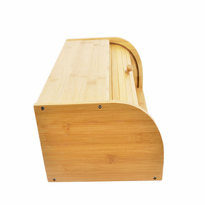 Boîte à pain en bambou à 1 étage, conteneur de rangement enroulable pour cuisine, aliments, gâteaux, pain - Product Image 5