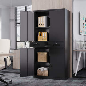 Archivador de Hierro Negro, Mueble de Almacenamiento Metálico con Cajones y Estantes Ajustables <span class=keywords><strong>para</strong></span> Garaje, <span class=keywords><strong>Oficina</strong></span>, Aula - Product Image 4