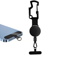 Tali Pengaman Ponsel Anti Maling, Tali Lanyard Kabel Baja, Tali ID Card, Gantungan Kunci Retractable Heavy Duty untuk Luar Ruangan