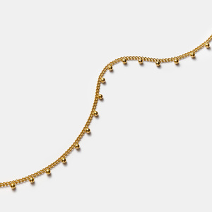YF4176 Collana Girocollo alla Moda Placcata <span class=keywords><strong>Oro</strong></span> 18k, Antiossidante <span class=keywords><strong>e</strong></span> Impermeabile, con Catena a Grani Minimalista in Acciaio Inossidabile - Product Image 4