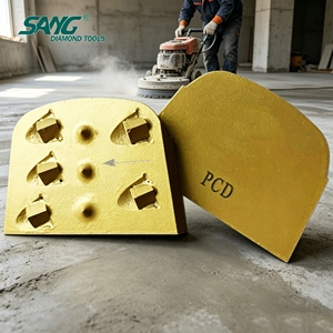 Bloc de ponçage de sol PCD personnalisable SANG à haute efficacité pour l'élimination de la colle époxy sur béton - Product Image 1