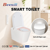 Nouvelle conception, certifiée CE, toilette intelligente électrique automatique murale monobloc avec capteur de salle de bain