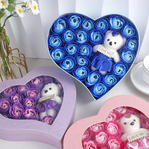 Nuovo Regalo per San Valentino e Tanabata: Orsacchiotto di Fiori Artificiali con Sapone, Peluche Corto 31cm-50cm, Confezione Regalo Vuota per la Festa della Mamma - Product Image 1